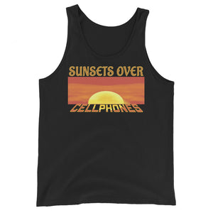 Sunsets Over Cellphones- Full Letters (Unisex Tank Top)