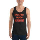 Vacation Mode Activated- Rockin Orange Letters (Unisex Tank Top)