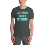 Vacation Mode Activated- Blue Letters Alt (Standard Tee)