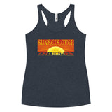Sunsets Over Cellphones- Yellow Letters (Women's Racerback Tank)